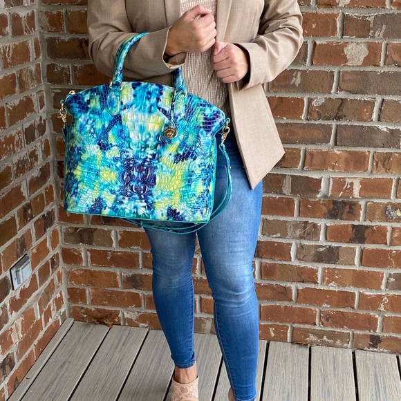 NWT Brahmin Croco Leather Hydro Melbourne Large Duxbury Satchel Purse - Picture 2 of 9